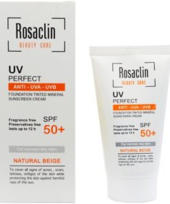 کرم ضد آفتاب بژ طبیعی پوست نرمال و خشک رزاکلین spf50