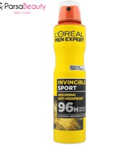 اسپری ضد تعریق مردانه لورآل مدل Invincible Sport حجم ۲۵۰ میل با ماندگاری ۴۸ ساعت